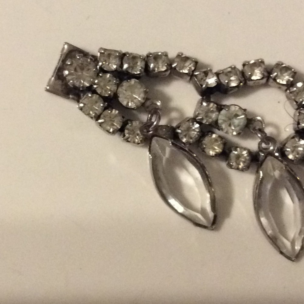 VTG CRYSTALS (faux) BRACELET FASHON JEWELRY ART DECO - Picture 5 of 5